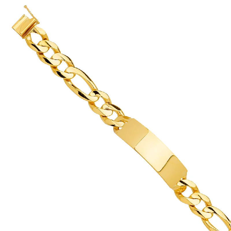 Unique Bracelet Gifts For Women-14K Figaro Link ID Bracelet