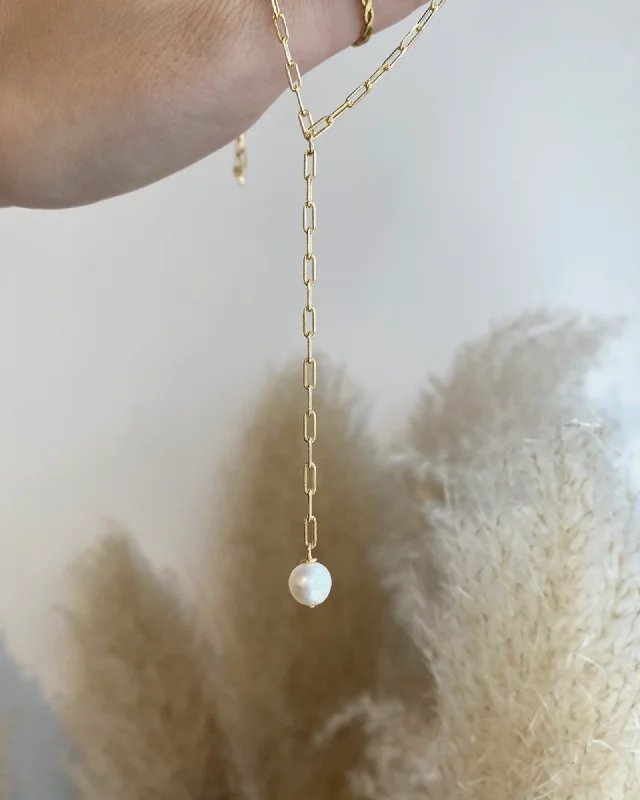 Classic Gold Chain Necklace For Brides-Zara Pearl Necklace