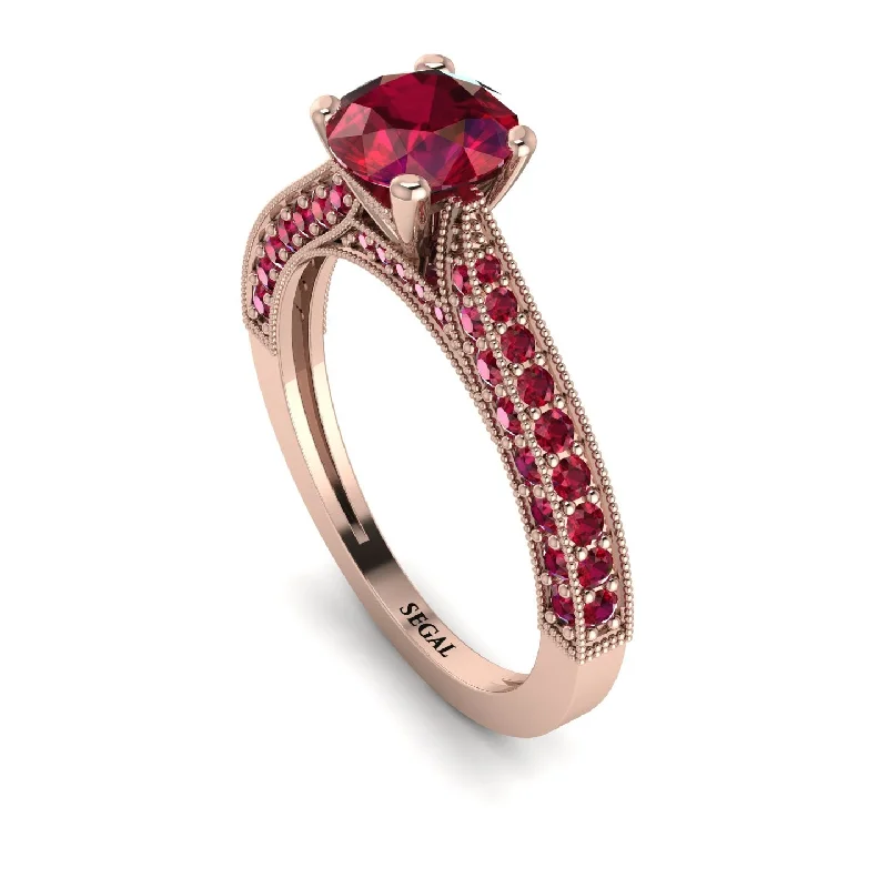 Luxury Engagement Rings For Modern Brides-Classic Vintage Ruby Engagement Ring - Kathryn No. 56